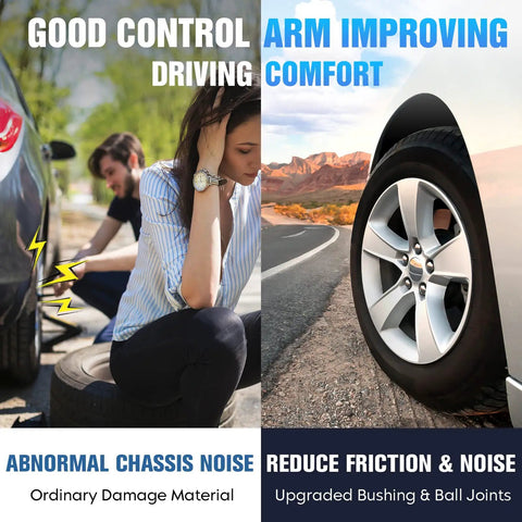 Front Lower Left And Right Control Arm Kit For Ford C Max And Focus 2012 2018 2013 2018 Pro Grade High Strength Suspension Replacement 2 Piece Set Durable Welded Arms For Smooth Handling, front wheel and suspension graphic