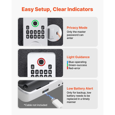 Easy setup clear indicators for Secure Your Front Door With This Slick Silver Touch Fingerprint Deadbolt Keyless Entry Lock.