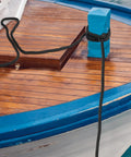 Four Pack Half Inch By Fifteen Foot Boat Dock Lines With Pre Spliced Twelve Inch Eyelet Black Marine Grade Double Braided Nylon secured on dock post