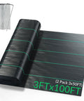 2 Pack 3x50 Ft Weed Barrier Landscape Fabric With 3 Oz Woven Geotextile And 30 U Shaped Pegs for gravel garden use
