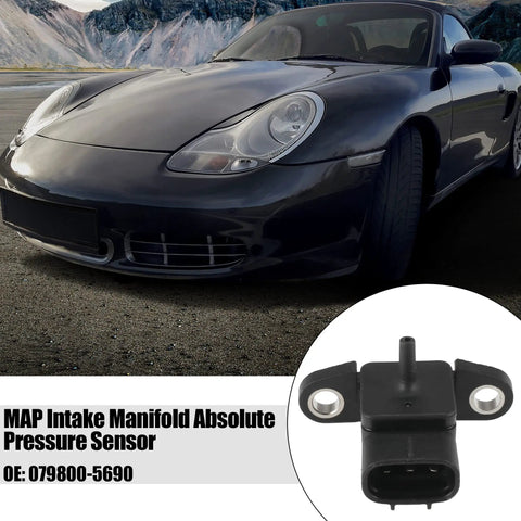 Rock Solid Map Air Intake Pressure Sensor Straight Bolt Up Replacement For Mazda 3 And 626 displayed with a black sports car.