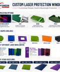 Straight Up Heavy Duty Laser Safety Window Orange Polycarbonate Sheet for 190 To 540 Nm OD6 with customization options.