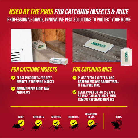 Heavy Duty Sticky Glue Traps For Indoor Home Use Straight Up Bug Slap Boards That Crush Mice Rats Roaches And Spiders Dead Fast instructions for use