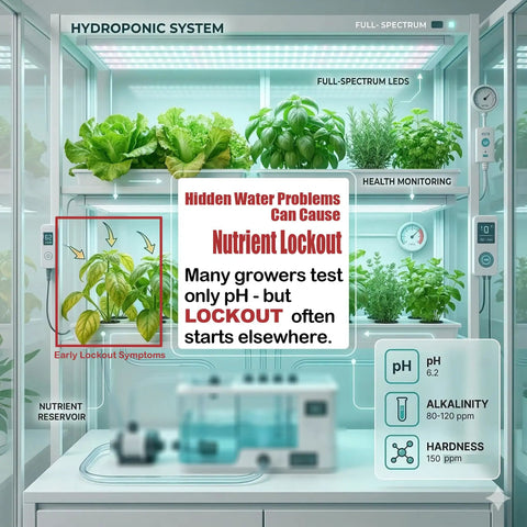 Hydroponic Water Test Strips 120 Pack Fast Ph Alkalinity And Hardness Checker in a vibrant grow tent setup checking nutrient levels.