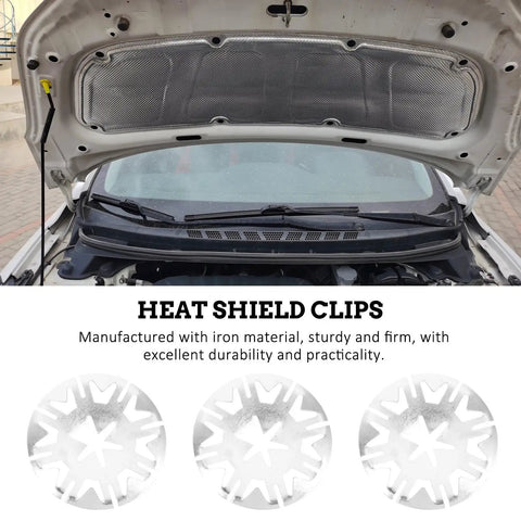 Opened car hood displaying heat shield secured with Inner Tooth Lock Washers Automotive Fasteners Kit 100 Pieces Iron Material