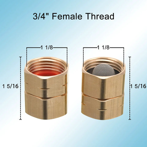 Heavy Duty Brass Garden Hose Adapter Female To Female Three Quarter Inch Dual Swivel Connectors Pressure Washer Fittings
