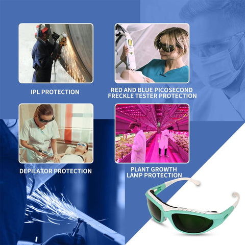 Heavy Duty Laser Protective Glasses Delivering Kickass Eye Safety For Salon Professionals Snug Fit Intense Pulsed Light Goggles in various protective uses.