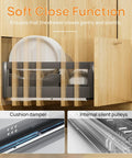 Heavy Duty Soft Close Undermount Drawer Slides For Frameless Cabinets With Full Bottom Mount Glide System Rated To A Hundred Pounds; drawer glides with plates stored.