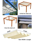 Retractable Wave Sun Shade Sail 4x10 Foot Waterproof Pergola Cover Made From Durable Polyester Sunscreen for outdoor patio in use