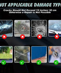 Windshield Chip And Crack Repair Kit Quick Fix For Windshields Windows And Mirrors, Glass Repair Fluid For All Crack Types chart
