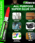Heavy Duty Super Glue Gel That Nails Every Connection On Plastic Shoes Ceramic And Wood With Zero Dripping Formula And Lightning Quick Curing Times Making Crystal Clear Water Resistant Seals You Can Trust Every Single Time With A Leak Proof 8 Pack - tube with precision nozzle and various materials like ceramic and wood.