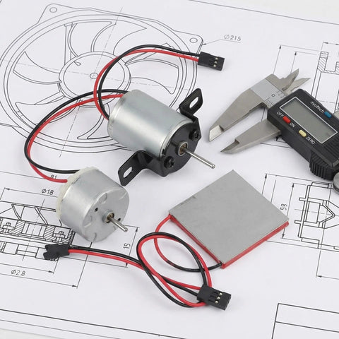 Universal Fireplace Fan Motor Replacement Kit For Wood Stoves And Fireplaces, heavy-duty metal motor with wiring and heat sink