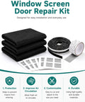 The Real Hassle Free Window Screen Door Repair Kit featuring self adhesive polyester mesh rolls and fastener strips for home projects.