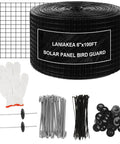 Zero Drama Setup 1/2 Inch Solar Panel Critter Guard Mesh 100 Feet kit with gloves, staples, and black zip ties.