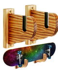 Retro Acrylic Skateboard Wall Mount And Snowboard Display Rack For Fresh Setup Deck Stash And Longboard Cruiser Storage With Skater Grade Wall Hanger System, wood mount with skateboard