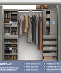 Total Game Changer Modular Closet Organizer With Four Adjustable Angled Shoe Shelves And Slick Taupe Finish For Seamless Stacked Storage Setup Hardware Included, featuring multiple storage units.
