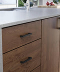Matte Black Cabinet Handles 5-1/16 Inch Center To Center 128mm on wooden kitchen drawers and cabinets, modern drawer pulls installation