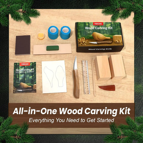 Beginner Friendly Wood Carving Kit For Adults And Kids 13 Piece Whittling Tools Bird Carving Set With Safe Wood Carving Knife