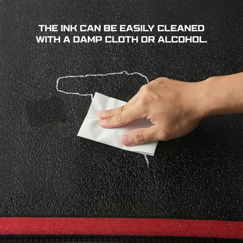 Hand cleaning ink from textured surface using a cloth using Precision Foam Cutting Kit For Custom Shadow Foam Organizers With Heavy Duty Utility Blades. Slick Layouts For Kaizen Toolboxes Drawer Systems And Shop Storage. Smooth Moves On Every Cut Job.