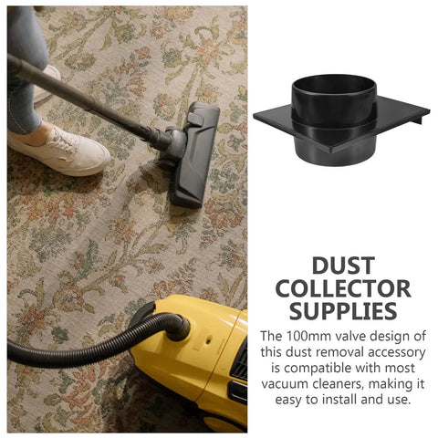 Bestoyard 100Mm Replacement Plastic Blast Gate For Dust Collection Systems in use with vacuum cleaner on a patterned carpet.