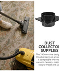 Upgrading your dust collection game has never been easier with this Heavy Duty Plastic Blast Gate and vacuum on a carpet.