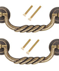 Vintage Bronze Tone And Black Cabinet Pulls 12 Pack Zinc Alloy Handles with screws, antiqued hardware for furniture, 4.25 inch size