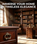 Vintage Antique Drawer Pulls and Knobs Set in Oil Rubbed Bronze With Classic Ring Handles on wooden drawer in a study.