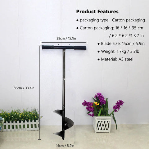 Heavy Duty Compost Stirring Tool 33.4 Inch Turning Bar For Outdoor Compost Tumbler Bins Manual Aerator And Mixing Wand With Dual Hole Design