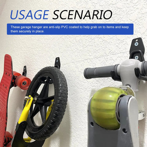 Heavy Duty Double J Hook EV Wall Mount Solid Steel Electric Cable Organizer For Garage Storage with PVC coated design.