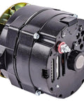 Ford 1Wire Alternator 140 Amp High Output 12 Volt Internal Regulator With Single Groove V Belt Pulley And Fan Baffle showing compact design.