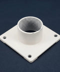 Heavy Duty 42Mm Dryer Outlet Connector Fitting Replacement, durable white steel flange for industrial use.