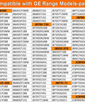 Upgraded 9 Inch Dual Radiant Surface Element Replacement compatibility list for GE range models on page 1.