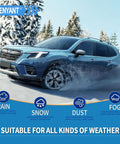 Premium Top Shelf All Weather Windshield Wiper Blades 18 Plus 18 Inch Pair Heavy Duty Replacement on a car in snow.