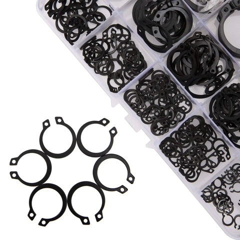 340Pcs Snap Ring Kit External Circlip Retaining Clip Rings Set Alloy Steel 65Mn 15 Sizes From 4mm To 28mm Rust Resistant
