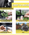 Step-by-step installation of Heavy Duty Bike Tent Shed For Outdoor Storage, featuring frame assembly and setup, outdoors.