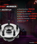 Front Wheel Hub Bearing Assembly With Integrated Abs Sensor For Infiniti G35 G37 Ex35 Fx35 Fx45 Fx50 M35 Awd Models shown with specs.