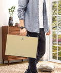Person holding Fireproof Document Safe Box With Key Lock Sturdy Double Steel Chest For Valuables indoors with sand finish