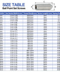 PATIKIL M6x20mm ball point set screws, 304 stainless steel, hex socket, spring ball, silver
