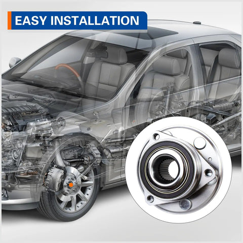 Pair Front Rear Wheel Hub Bearing Assembly For 2010 To 2016 Cadillac SRX And 2011 Saab 9 4X Direct Oem Replacement 513289 shown with vehicle cutaway.