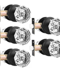 Five Pack Glass Door Knobs With Flat Black Rosettes For Privacy, Interior Door Hardware For Bath And Bedroom