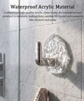 Pack Of 8 Hexagonal Water Ripple Self Adhesive Wall Hooks Silver No Drill Heavy Duty Storage Snag Your Gear Simple Peel Mount with water droplets in bathroom.