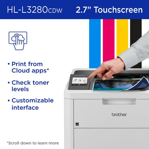 Wireless Color Laser Printer With Duplex Printing, Compact Design, Mobile And Ethernet Connectivity, Alexa Compatibility.