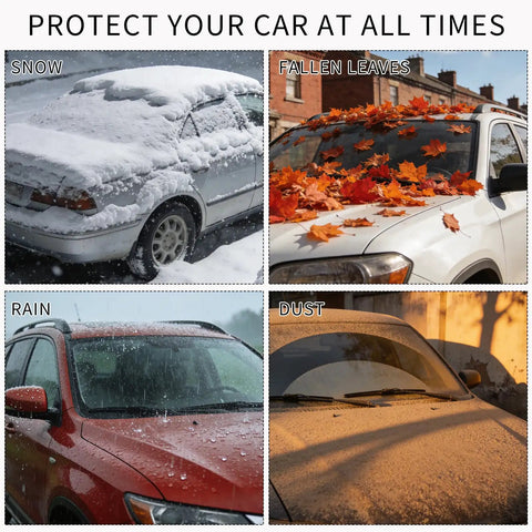 Four Pack Disposable Plastic Car Covers With Elastic Band Universal Indoor Garage Shield For Sedans And SUVs in different weather conditions