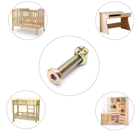 Heavy Duty Crib Hardware Replacement Kit M6 Barrel Nuts And Hex Socket Bolts With Wood Dowel Pins 70 Piece Set with hex socket bolt.