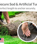 Installing Beefy 200 Pack Garden Landscape Staples Galvanized 6 Inch Pins Anti Rust 11 Gauge Steel For Weed Barrier Fabric