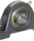 VPS-123 Cast Iron Pillow Block Ball Bearing Two Bolt Setscrew Lock with contact seal for 1-7/16 inch bore size.