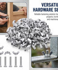 100 Pack 5/16-18 Wing Nuts Zinc Plated Carbon Steel Butterfly Hardware Fasteners stacked with screws for various DIY applications.