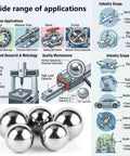 Rock Solid 304 Stainless Steel Balls Extra Large Precision Bearing Spheres 50Mm To 100Mm Shop Grade Industrial Metal Orbs shown in various applications.