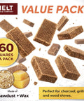 All Weather Fire Starter Squares Pack 160 Count For Campfire Charcoal Grill And Wood Stove Odorless Wax And Sawdust Starters