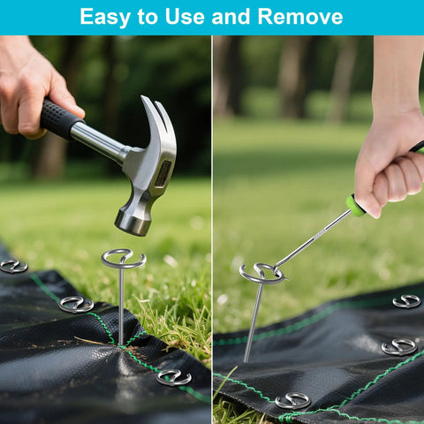 Galvanized 6 Inch Round Head Landscape Nails Tough As Nails Anti Bending Weed Barrier Stakes For Lawn Garden